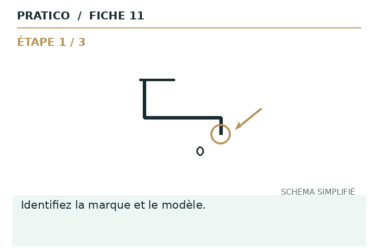 Schéma animé des gestes et du point d’arrêt pour Robinet qui goutte au bec