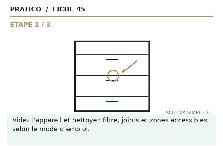 Schéma fixe de la fiche 45